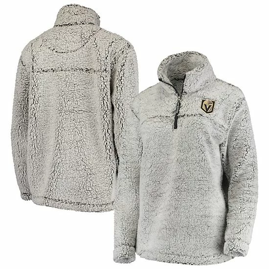 Women's G-III 4Her by Carl Banks Gray Vegas Golden Knights Sherpa Quarter-Zip Pullover Jacket Women's G-III 4Her By Carl Banks Gray Vegas Golden Knights Sherpa Quarter-Zip Pullover Jacket -G-III Sales Store unnamed file 1416