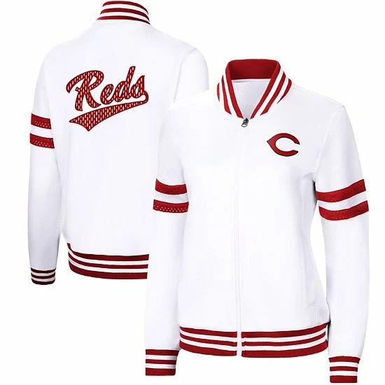 Women's G-III 4Her By Carl Banks White Cincinnati Reds Pre-Game Full-Zip Track Jacket 2 Women's G-III 4Her By Carl Banks White Cincinnati Reds Pre-Game Full-Zip Track Jacket - Image 2