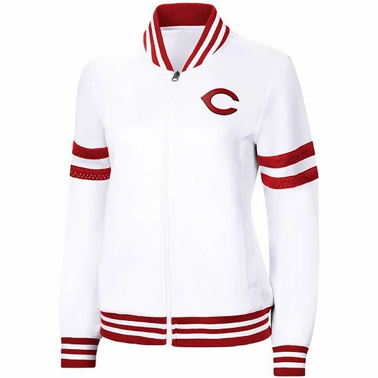 Women's G-III 4Her By Carl Banks White Cincinnati Reds Pre-Game Full-Zip Track Jacket 3 Women's G-III 4Her By Carl Banks White Cincinnati Reds Pre-Game Full-Zip Track Jacket - Image 3