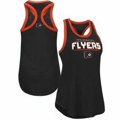 Women's G-III Sports By Carl Banks Black Philadelphia Flyers Showdown Slub Racerback Tank Top