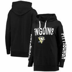 Women's G-III 4Her By Carl Banks Black Pittsburgh Penguins Extra Inning Pullover Hoodie