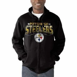 Men's G-III Sports By Carl Banks Black Pittsburgh Steelers Perfect Season Full-Zip Hoodie -G-III Sales Store unnamed file 1492