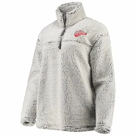 Women's G-III 4Her by Carl Banks Gray Detroit Red Wings Sherpa Quarter-Zip Pullover Jacket Women's G-III 4Her By Carl Banks Gray Detroit Red Wings Sherpa Quarter-Zip Pullover Jacket -G-III Sales Store unnamed file 1496