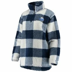 Women's G-III 4Her By Carl Banks Navy/White Buffalo Sabres Plaid Sherpa Quarter-Zip Jacket -G-III Sales Store unnamed file 1508