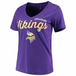 Women's G-III 4Her By Carl Banks Purple Minnesota Vikings Post Season V-Neck T-Shirt -G-III Sales Store unnamed file 151