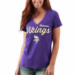 Women's G-III 4Her By Carl Banks Purple Minnesota Vikings Post Season V-Neck T-Shirt -G-III Sales Store unnamed file 153