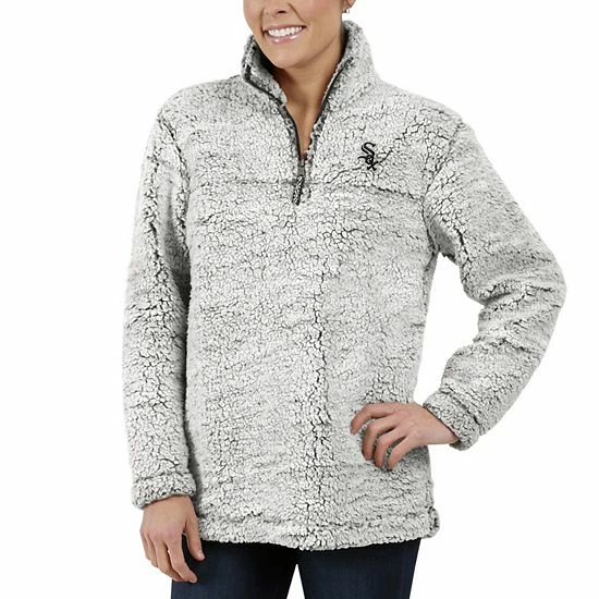 Women's G-III 4Her by Carl Banks Gray Chicago White Sox Sherpa Quarter-Zip Pullover Jacket Women's G-III 4Her By Carl Banks Gray Chicago White Sox Sherpa Quarter-Zip Pullover Jacket -G-III Sales Store unnamed file 1536