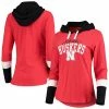 Women's G-III 4Her By Carl Banks Scarlet/Black Nebraska Huskers Passing Play Long Sleeve Hoodie T-Shirt