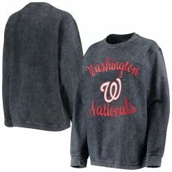 Women's G-III 4Her By Carl Banks Navy Washington Nationals Script Comfy Cord Pullover Sweatshirt