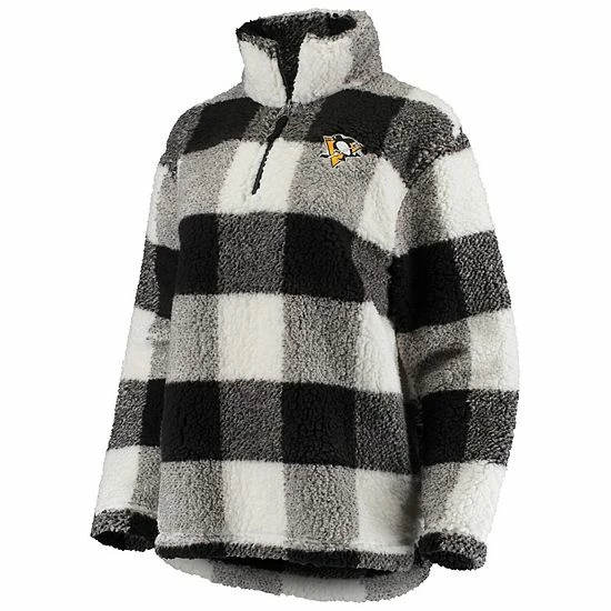 Women's G-III 4Her by Carl Banks Black/White Pittsburgh Penguins Plaid Sherpa Quarter-Zip Jacket Women's G-III 4Her By Carl Banks Black/White Pittsburgh Penguins Plaid Sherpa Quarter-Zip Jacket -G-III Sales Store unnamed file 156