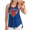 Women's G-III Sports By Carl Banks Blue New York Knicks Showdown Scoop-Neck Racerback Tank Top