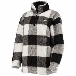 Women's G-III 4Her By Carl Banks Black Philadelphia Eagles Sherpa Plaid Quarter-Zip Jacket 2 Women's G-III 4Her By Carl Banks Black Philadelphia Eagles Sherpa Plaid Quarter-Zip Jacket -G-III Sales Store unnamed file 160