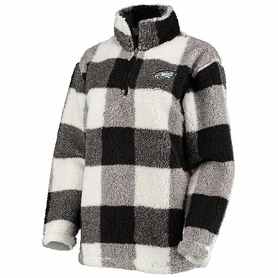 Women's G-III 4Her by Carl Banks Black Philadelphia Eagles Sherpa Plaid Quarter-Zip Jacket Women's G-III 4Her By Carl Banks Black Philadelphia Eagles Sherpa Plaid Quarter-Zip Jacket -G-III Sales Store unnamed file 160