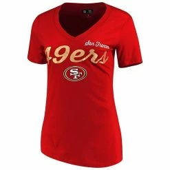 Women's G-III 4Her By Carl Banks Scarlet San Francisco 49ers Post Season V-Neck T-Shirt