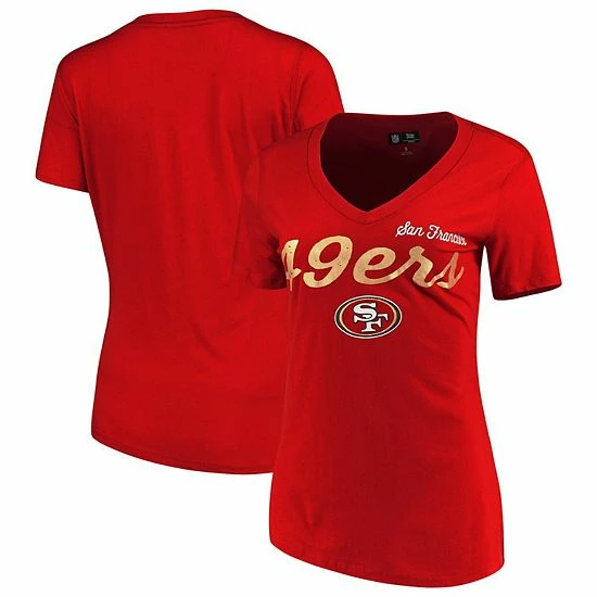 Women's G-III 4Her by Carl Banks Scarlet San Francisco 49ers Post Season V-Neck T-Shirt Women's G-III 4Her By Carl Banks Scarlet San Francisco 49ers Post Season V-Neck T-Shirt -G-III Sales Store unnamed file 164