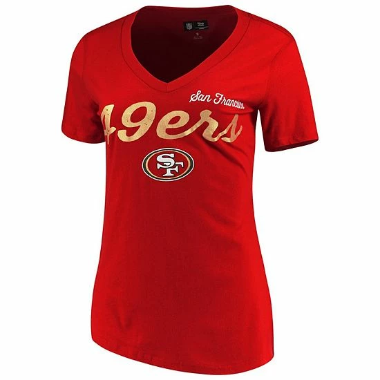 Women's G-III 4Her by Carl Banks Scarlet San Francisco 49ers Post Season V-Neck T-Shirt Women's G-III 4Her By Carl Banks Scarlet San Francisco 49ers Post Season V-Neck T-Shirt -G-III Sales Store unnamed file 165