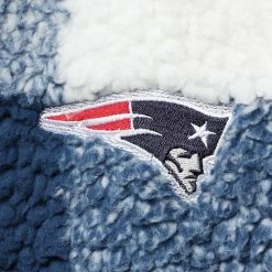 Women's G-III 4Her By Carl Banks Navy New England Patriots Sherpa Plaid Quarter-Zip Jacket -G-III Sales Store unnamed file 1662