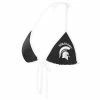 Women's G-III 4Her By Carl Banks Black Michigan State Spartans Perfect Match Bikini Top