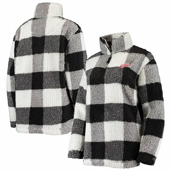 Women's G-III 4Her by Carl Banks Black/White Detroit Red Wings Plaid Sherpa Quarter-Zip Jacket Women's G-III 4Her By Carl Banks Black/White Detroit Red Wings Plaid Sherpa Quarter-Zip Jacket -G-III Sales Store unnamed file 1731