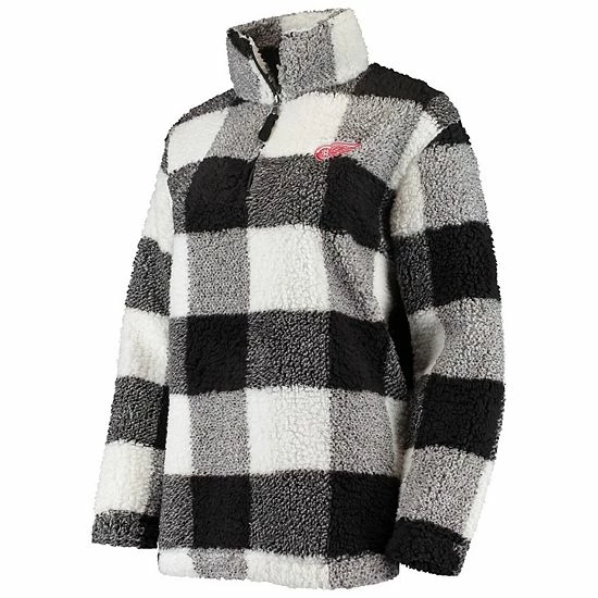 Women's G-III 4Her by Carl Banks Black/White Detroit Red Wings Plaid Sherpa Quarter-Zip Jacket Women's G-III 4Her By Carl Banks Black/White Detroit Red Wings Plaid Sherpa Quarter-Zip Jacket -G-III Sales Store unnamed file 1732
