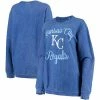 Women's G-III 4Her By Carl Banks Royal Kansas City Royals Script Comfy Cord Pullover Sweatshirt