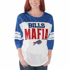 Women's G-III 4Her By Carl Banks White Buffalo Bills Bills Mafia First Team 3/4-Sleeve T-Shirt