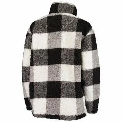 Women's G-III 4Her By Carl Banks Black New Orleans Saints Sherpa Plaid Quarter-Zip Jacket -G-III Sales Store unnamed file 1791