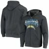 Men's G-III Sports By Carl Banks Heathered Gray Los Angeles Chargers Perfect Season Full-Zip Hoodie