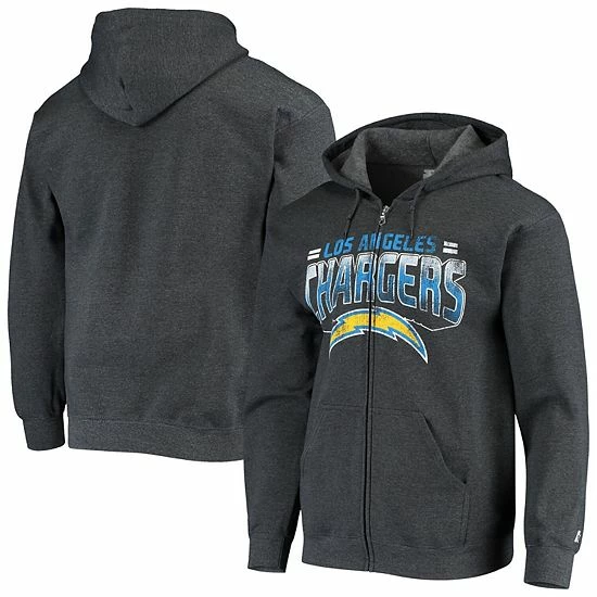 Men's G-III Sports by Carl Banks Heathered Gray Los Angeles Chargers Perfect Season Full-Zip Hoodie Men's G-III Sports By Carl Banks Heathered Gray Los Angeles Chargers Perfect Season Full-Zip Hoodie -G-III Sales Store unnamed file 1793