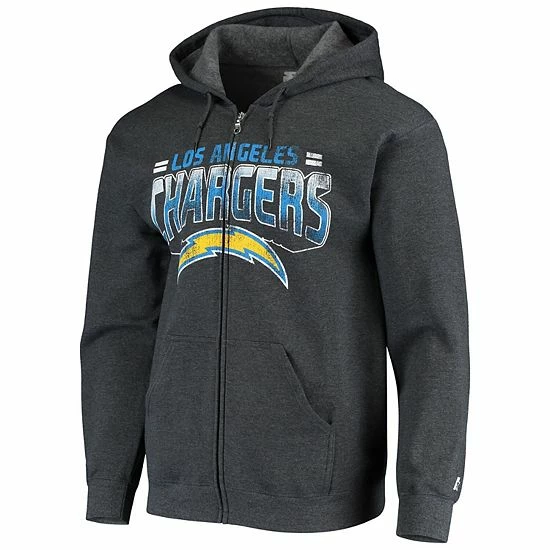 Men's G-III Sports by Carl Banks Heathered Gray Los Angeles Chargers Perfect Season Full-Zip Hoodie Men's G-III Sports By Carl Banks Heathered Gray Los Angeles Chargers Perfect Season Full-Zip Hoodie -G-III Sales Store unnamed file 1795