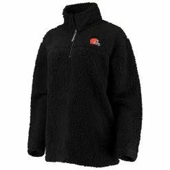 Women's G-III 4Her By Carl Banks Black Cleveland Browns Sherpa Quarter-Zip Jacket 2 Women's G-III 4Her By Carl Banks Black Cleveland Browns Sherpa Quarter-Zip Jacket -G-III Sales Store unnamed file 1842