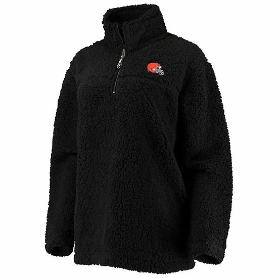 Women's G-III 4Her by Carl Banks Black Cleveland Browns Sherpa Quarter-Zip Jacket Women's G-III 4Her By Carl Banks Black Cleveland Browns Sherpa Quarter-Zip Jacket -G-III Sales Store unnamed file 1842