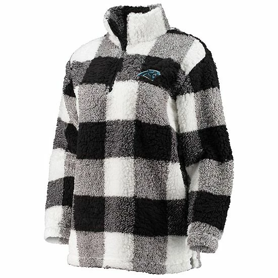 Women's G-III 4Her by Carl Banks Black Carolina Panthers Sherpa Plaid Quarter-Zip Jacket Women's G-III 4Her By Carl Banks Black Carolina Panthers Sherpa Plaid Quarter-Zip Jacket -G-III Sales Store unnamed file 1850