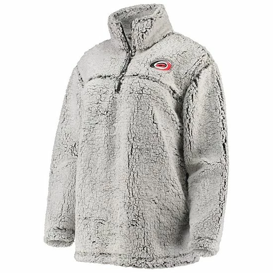 Women's G-III 4Her By Carl Banks Gray Carolina Hurricanes Sherpa Quarter-Zip Pullover Jacket - Image 3
