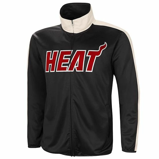 Men's G-III Sports By Carl Banks Black/White Miami Heat Zone Blitz Tricot Full-Zip Track Jacket 3 Men's G-III Sports By Carl Banks Black/White Miami Heat Zone Blitz Tricot Full-Zip Track Jacket - Image 3