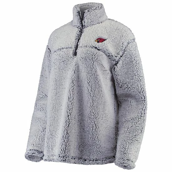 Women's G-III 4Her by Carl Banks Gray Arizona Cardinals Sherpa Quarter-Zip Pullover Jacket Women's G-III 4Her By Carl Banks Gray Arizona Cardinals Sherpa Quarter-Zip Pullover Jacket -G-III Sales Store unnamed file 1896