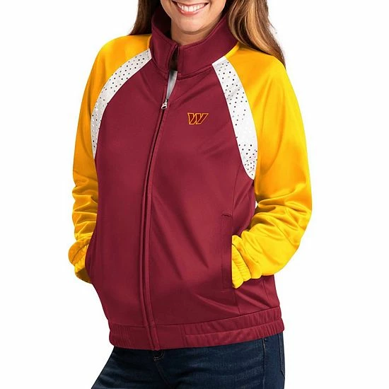 Women's G-III 4Her by Carl Banks Burgundy/Gold Washington Commanders Confetti Raglan Full-Zip Track Jacket Women's G-III 4Her By Carl Banks Burgundy/Gold Washington Commanders Confetti Raglan Full-Zip Track Jacket -G-III Sales Store unnamed file 1910