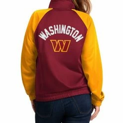 Women's G-III 4Her By Carl Banks Burgundy/Gold Washington Commanders Confetti Raglan Full-Zip Track Jacket 2 Women's G-III 4Her By Carl Banks Burgundy/Gold Washington Commanders Confetti Raglan Full-Zip Track Jacket -G-III Sales Store unnamed file 1911