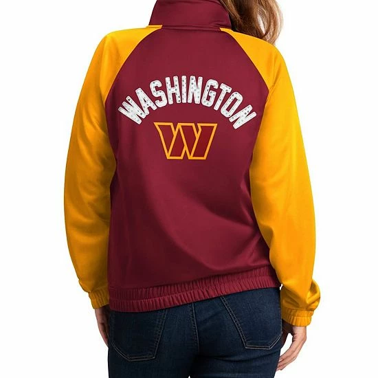 Women's G-III 4Her by Carl Banks Burgundy/Gold Washington Commanders Confetti Raglan Full-Zip Track Jacket Women's G-III 4Her By Carl Banks Burgundy/Gold Washington Commanders Confetti Raglan Full-Zip Track Jacket -G-III Sales Store unnamed file 1911
