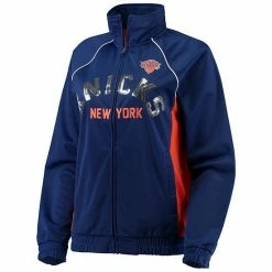 Women's G-III 4Her By Carl Banks Blue/Orange New York Knicks Backfield Raglan Full-Zip Track Jacket -G-III Sales Store unnamed file 1914