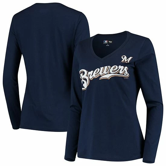 Women's G-III 4Her by Carl Banks Navy Milwaukee Brewers Post Season Long Sleeve T-Shirt Women's G-III 4Her By Carl Banks Navy Milwaukee Brewers Post Season Long Sleeve T-Shirt -G-III Sales Store unnamed file 1928