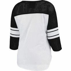 Women's G-III 4Her By Carl Banks White/Black Miami Dolphins First Team Three-Quarter Sleeve Mesh T-Shirt -G-III Sales Store unnamed file 1935