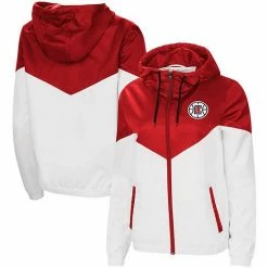 Women's G-III 4Her By Carl Banks Red/White LA Clippers Shortstop Dewspo Water-Repellent Full-Zip Jacket