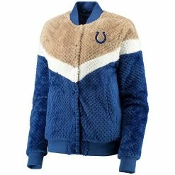 Women's G-III 4Her By Carl Banks Royal/Cream Indianapolis Colts Riot Squad Sherpa Full-Snap Jacket -G-III Sales Store unnamed file 1953