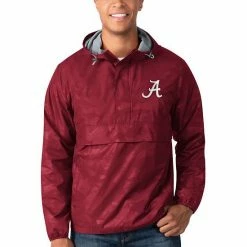 Men's G-III Sports By Carl Banks Crimson Alabama Crimson Tide High Impact Hoodie Half-Zip Jacket