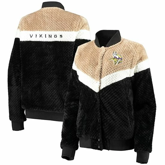 Women's G-III 4Her by Carl Banks Black/Cream Minnesota Vikings Riot Squad Sherpa Full-Snap Jacket Women's G-III 4Her By Carl Banks Black/Cream Minnesota Vikings Riot Squad Sherpa Full-Snap Jacket -G-III Sales Store unnamed file 1971