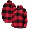 Women's G-III 4Her By Carl Banks Scarlet San Francisco 49ers Sherpa Plaid Quarter-Zip Jacket