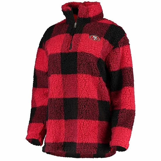 Women's G-III 4Her by Carl Banks Scarlet San Francisco 49ers Sherpa Plaid Quarter-Zip Jacket Women's G-III 4Her By Carl Banks Scarlet San Francisco 49ers Sherpa Plaid Quarter-Zip Jacket -G-III Sales Store unnamed file 1981