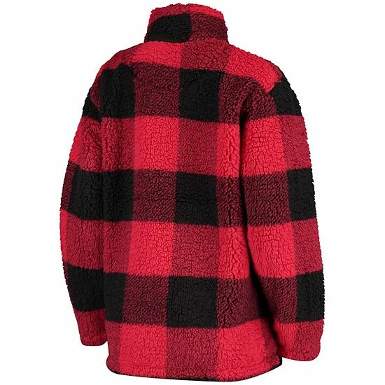 Women's G-III 4Her by Carl Banks Scarlet San Francisco 49ers Sherpa Plaid Quarter-Zip Jacket Women's G-III 4Her By Carl Banks Scarlet San Francisco 49ers Sherpa Plaid Quarter-Zip Jacket -G-III Sales Store unnamed file 1982