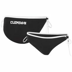 Women's G-III 4Her By Carl Banks Black Clemson Tigers Perfect Match Bikini Bottom